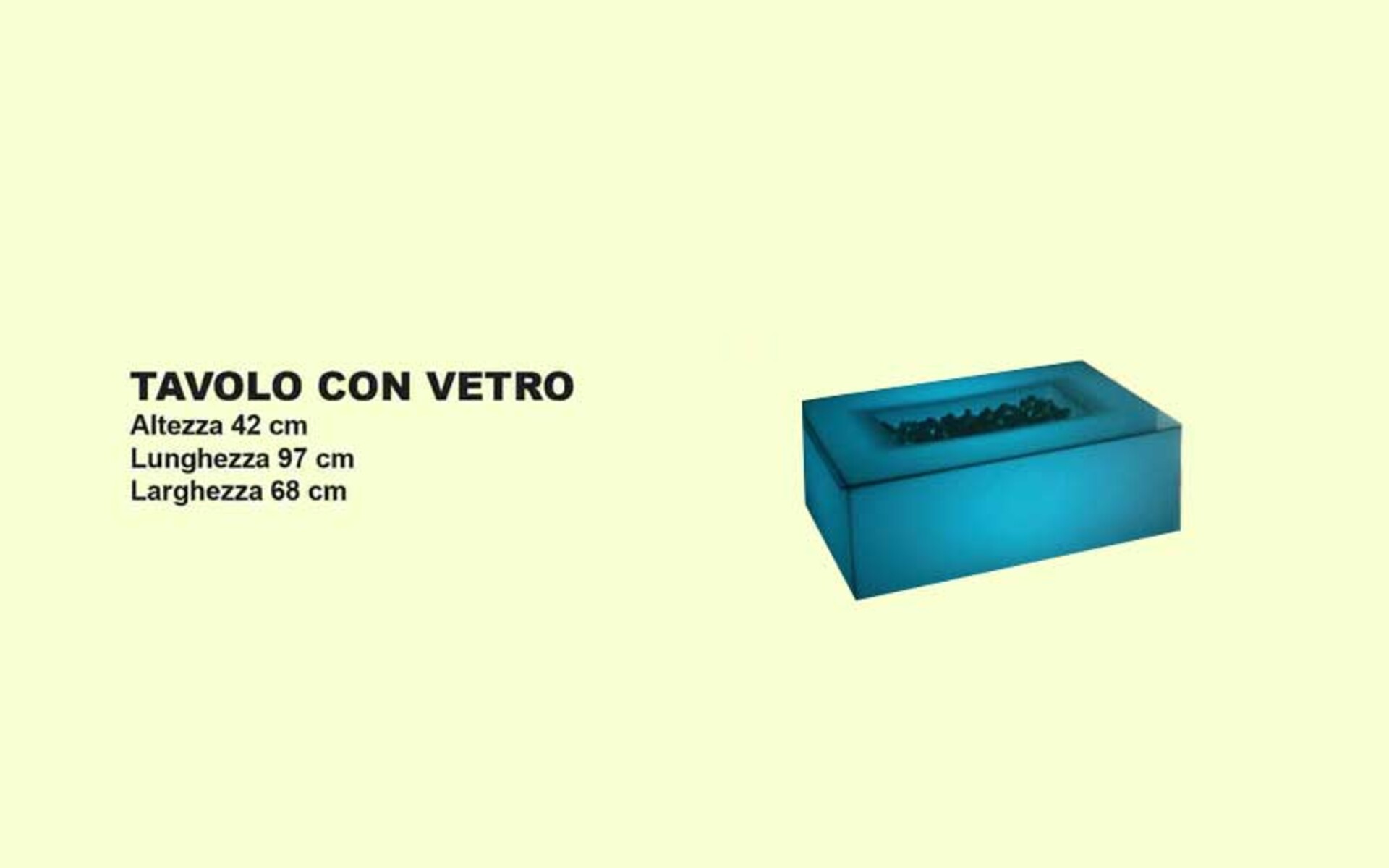 Tavolino Luminoso con Piano in Vetro ECOPOL Tavolo Con Vetro