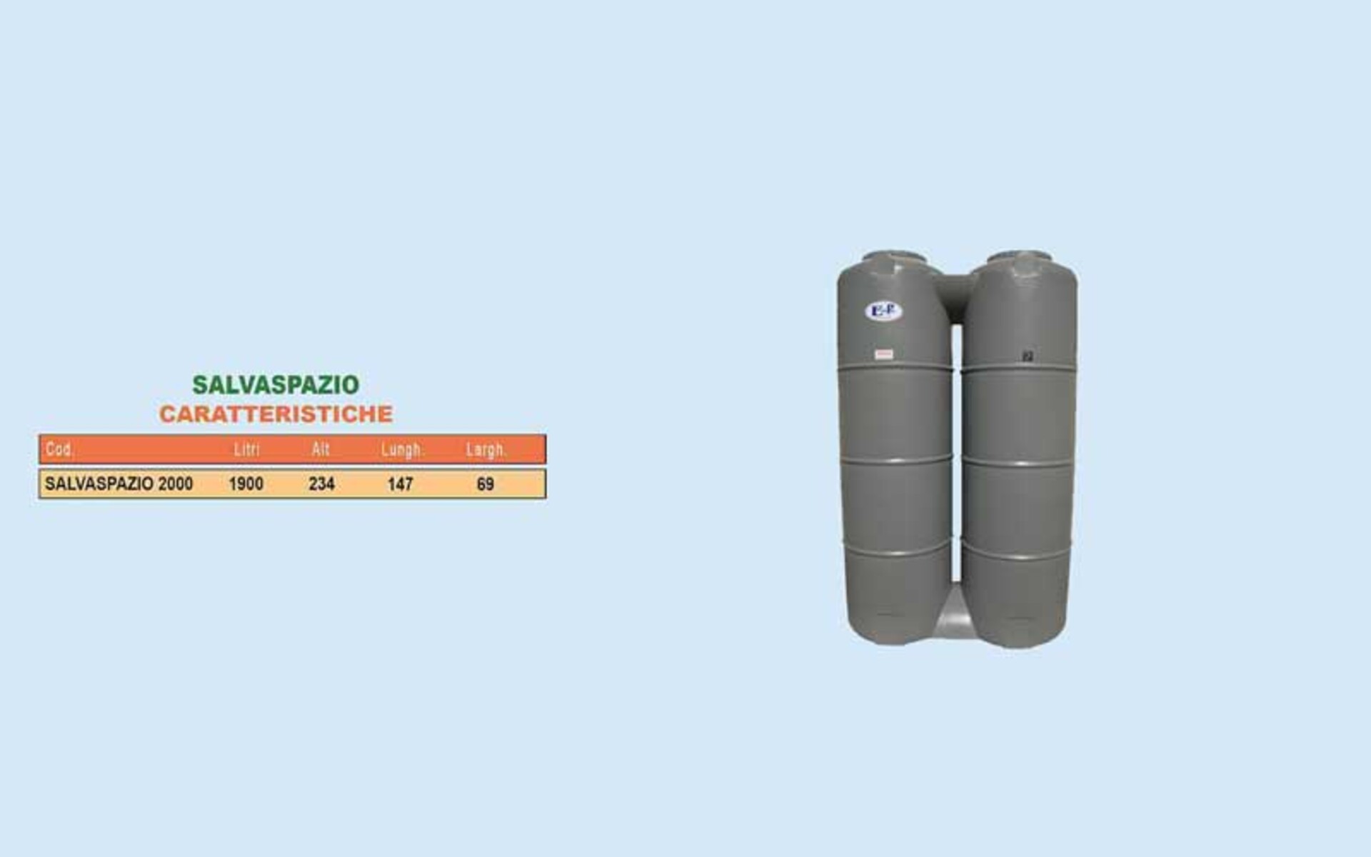 Serbatoio Salvaspazio Doppio Corpo ECOPOL Salvaspazio