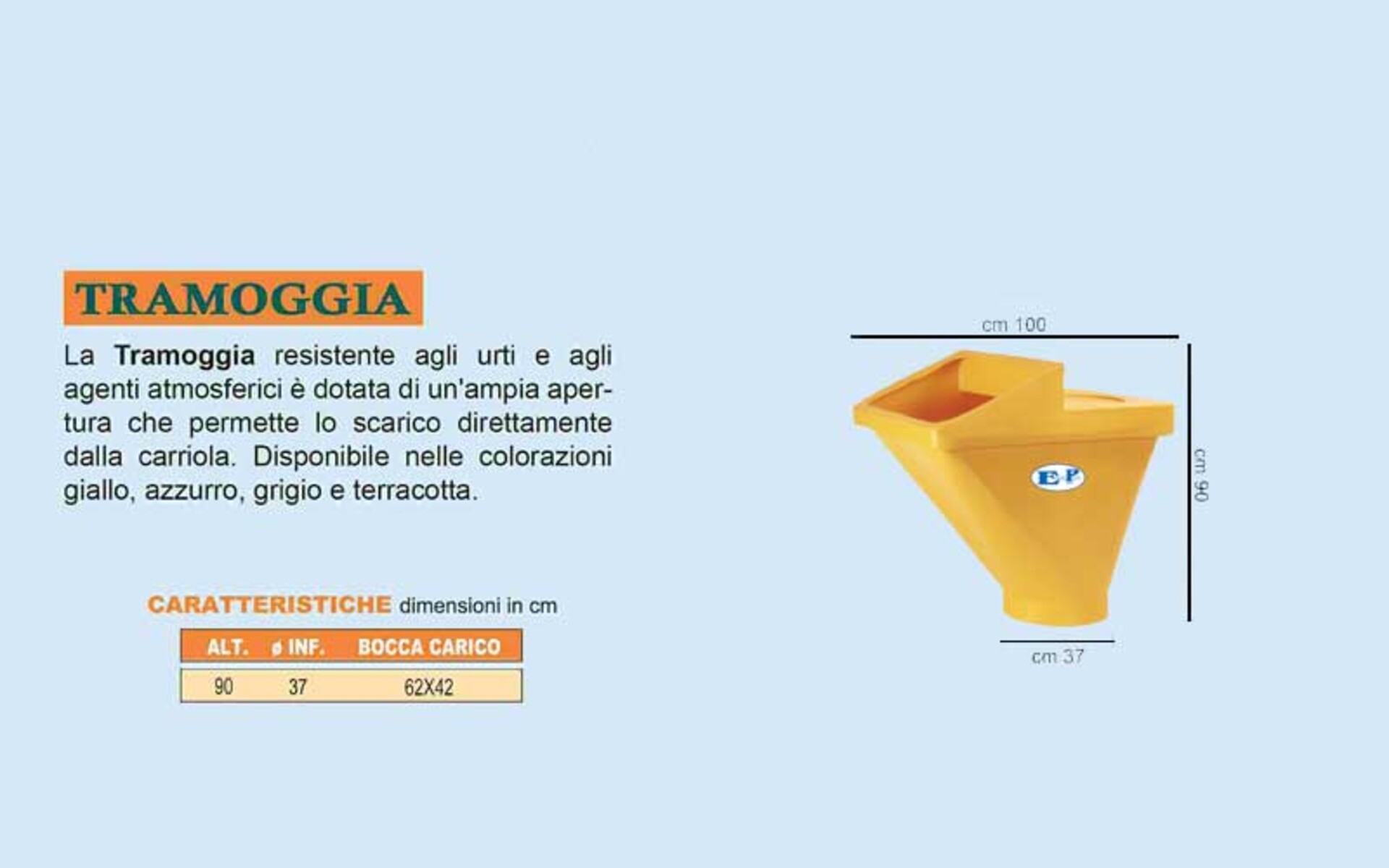 Tramoggia di Carico per Scivolo Detriti ECOPOL Tramoggia