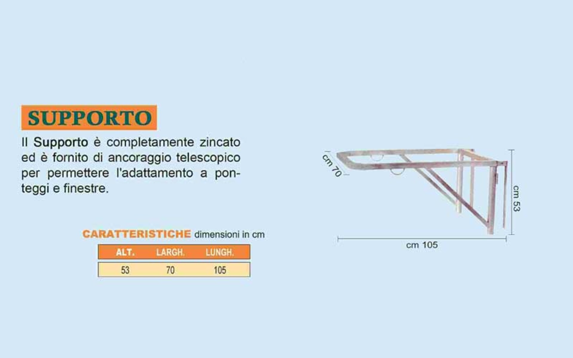 Supporto Telescopico per Scivolo Detriti ECOPOL Supporto