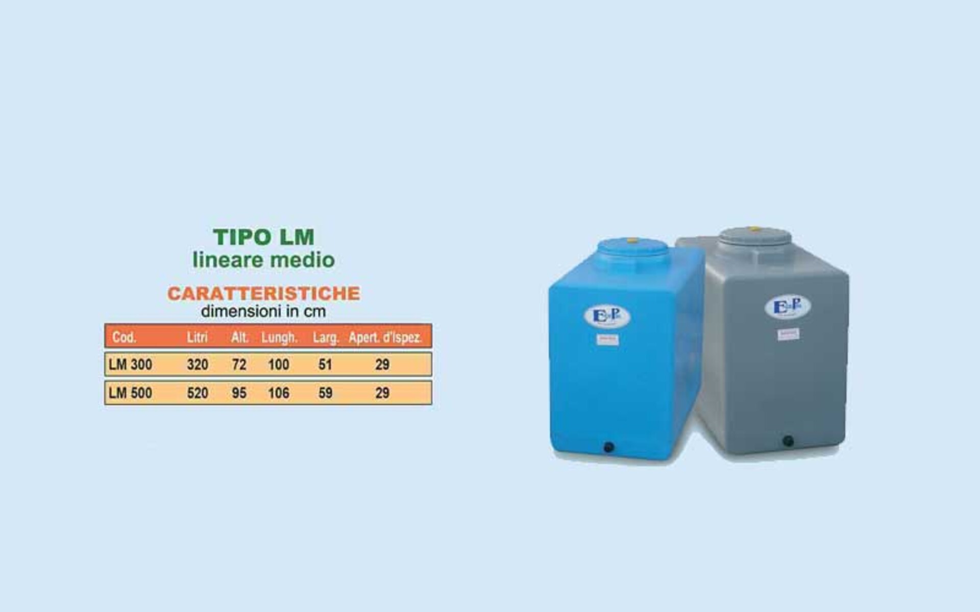 Contenitore Tipo LM (Lineare Medio) ECOPOL Tipo Lm