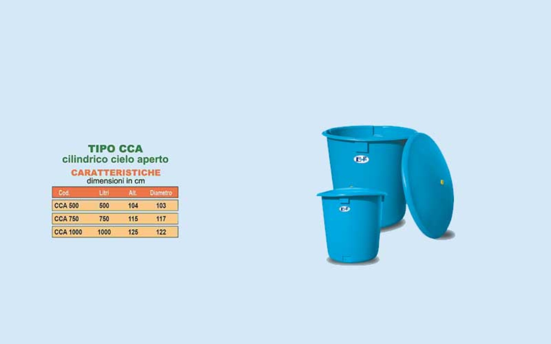 Contenitore Tipo CCA (Cilindrico Cielo Aperto) ECOPOL Tipo Cca