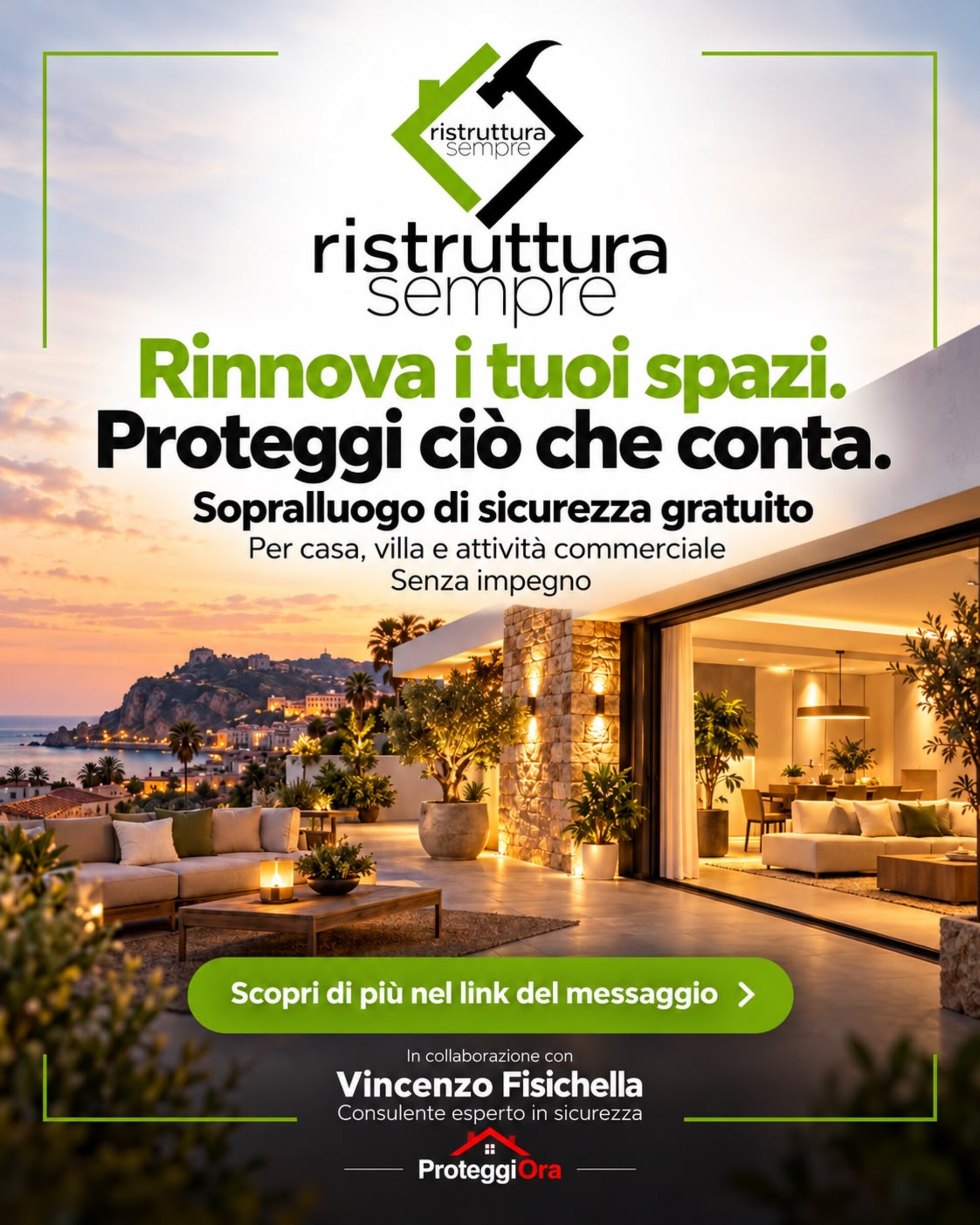 Proteggi Ora – Sopralluogo di sicurezza gratuito Proteggi Ora Casa, villa e attività commerciale – Senza impegno