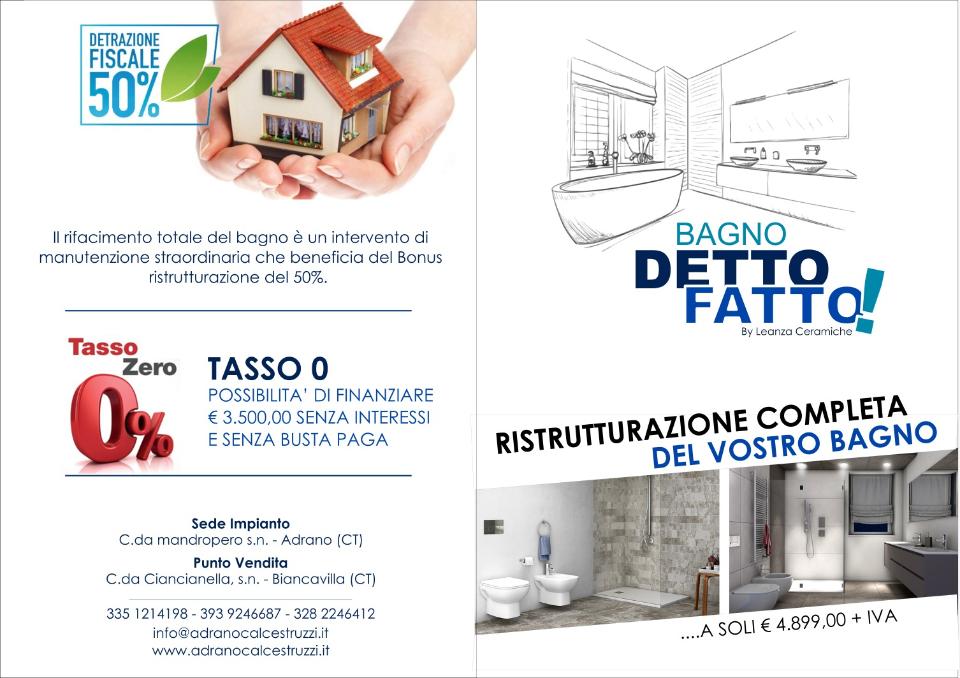 Bagno Detto Fatto  ADRANO CALCESTRUZZI s.r.l. Ristrutturazione Completa del vostro Bagno