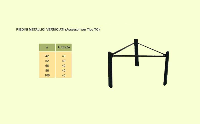 PIEDINI METALLICI VERNICIATI ECOPOL PER TIPO PC