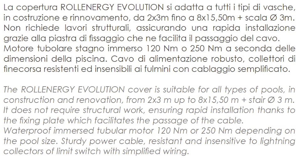 Coperture per PISCINE - Coperture Invernali, Estive, Automatiche, a Tapparelle ecc.