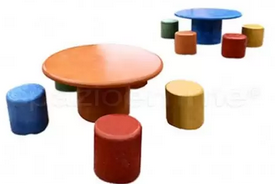 Set in cemento Junior (tavolo+5pouff)