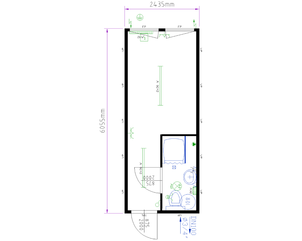 Prefabbricato modulare ad uso sanitario e prefabbricato modulare ad uso WC per cantieri ed eventi