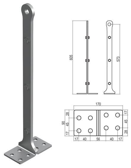 Palo estremità piano H 60 cm C.S.C.