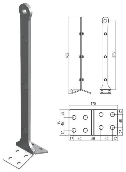 Palo estremità doppia H 60 CM C.S.C.