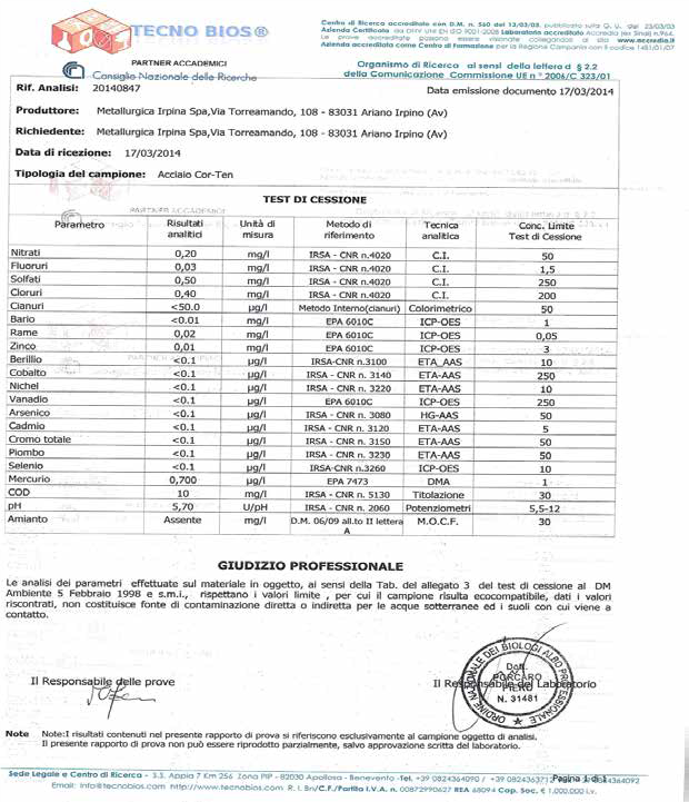 PALO VIGNA "IRPINA" LEANZA GROUP MOD. COR-TEN