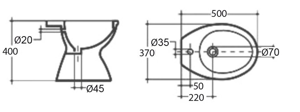 BIDET LEANZA CERAMICHE SERIE KAILA