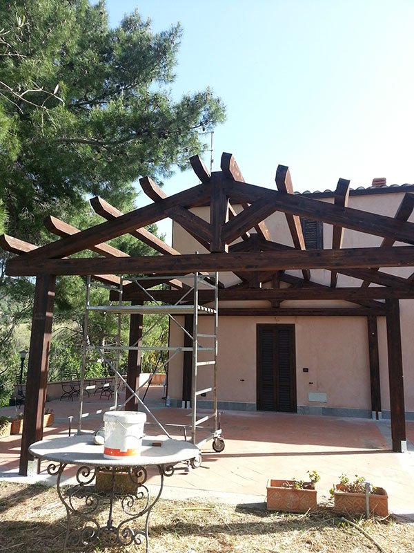 GAZEBO IN LEGNO MOD. CON CAPRIATA