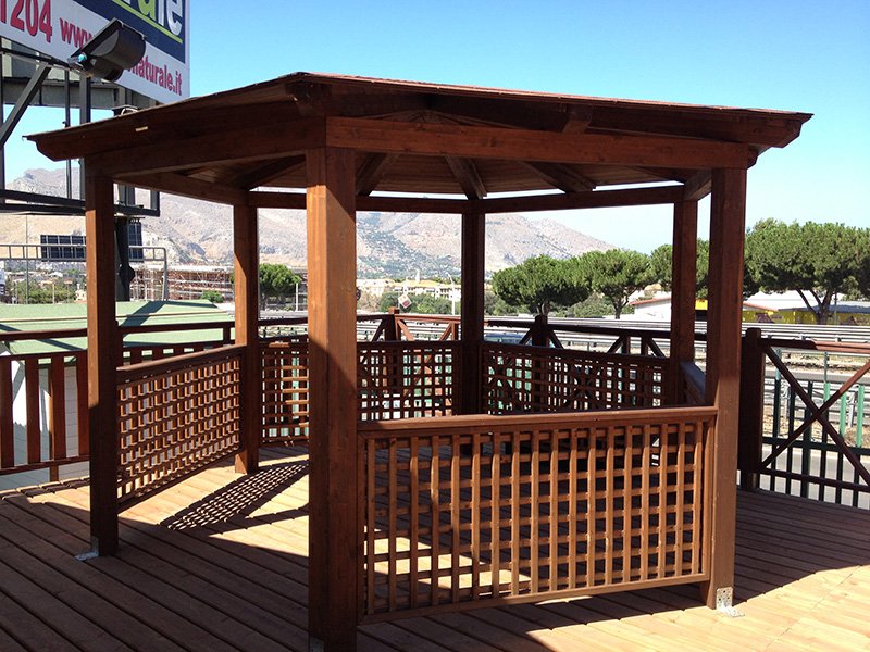 GAZEBO IN LEGNO MOD. ESAGONALE