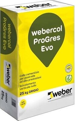 ADESIVO CEMENTIZIO GRIGIO DA 25 KG WEBER - SAINT GOBAIN - WEBERCOL PROGRES EVO