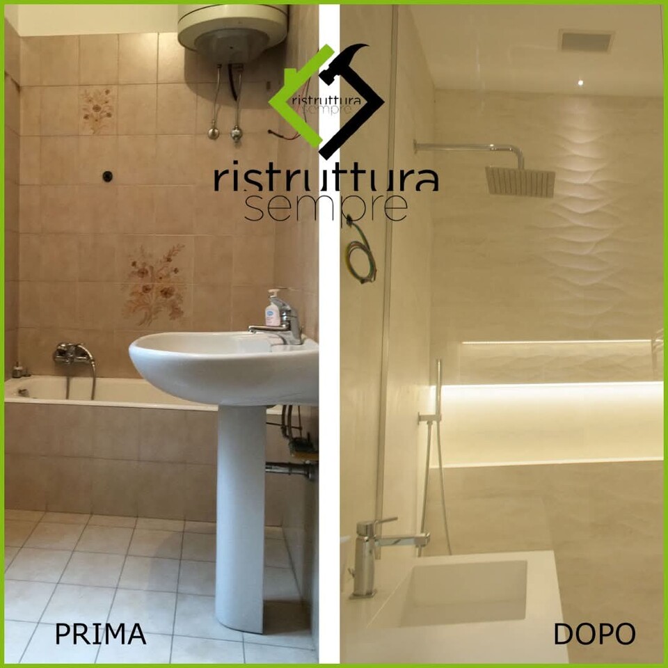 RISTRUTTURAZIONE BAGNO RISTRUTTURASEMPRE TRASFORMAZIONE DA VASCA A DOCCIA