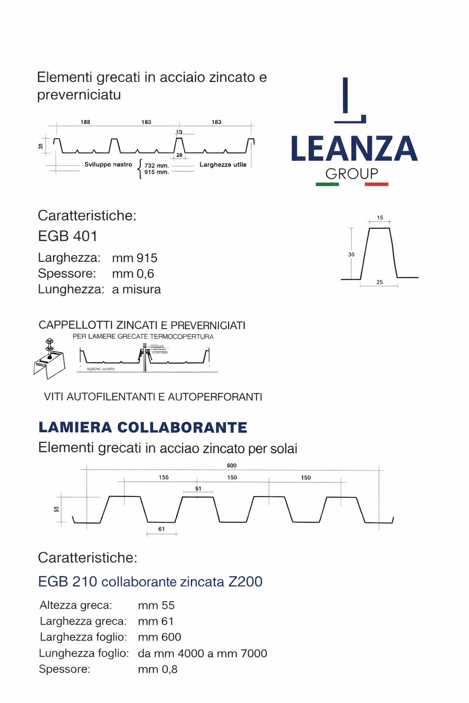 Lamiera Zincata collaborante per Solai prezzo al kg LEANZA GROUP