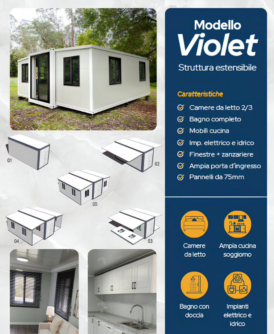 Casa Prefabbricata Estensibile l2house VIOLET