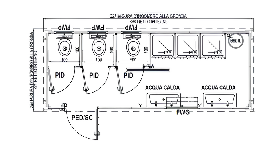 Monoblocchi Servizi Prefabbricati l2house Serie SR