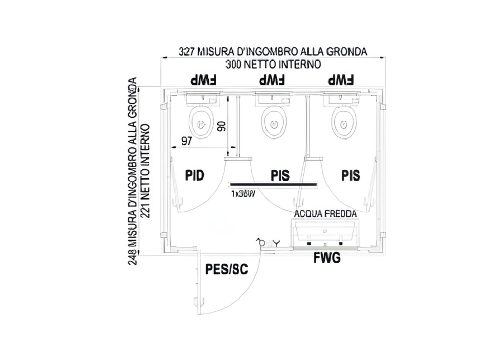 Monoblocchi Servizi Prefabbricati l2house Serie SR