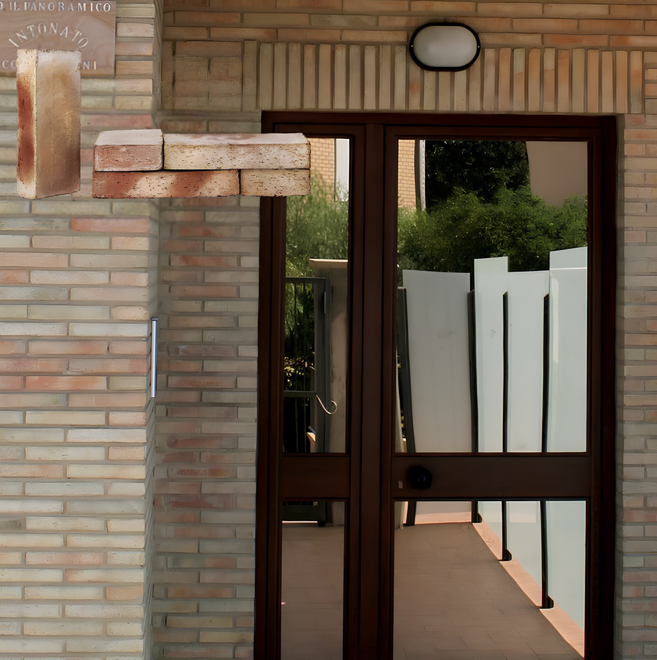 Mattone retto(10,5 × 21 × 3,8 cm) in Cotto Fatto a Mano