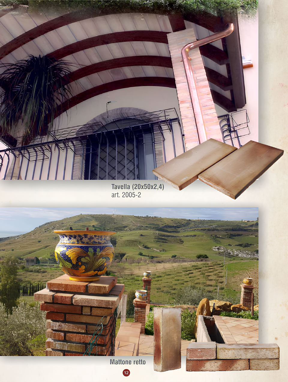 Tavella-Mattone retto in Cotto Fatto a Mano