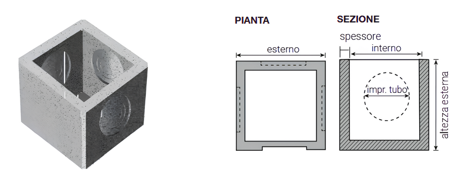 Pozzetto  45×45×85 Rinforzato in CLS Armato