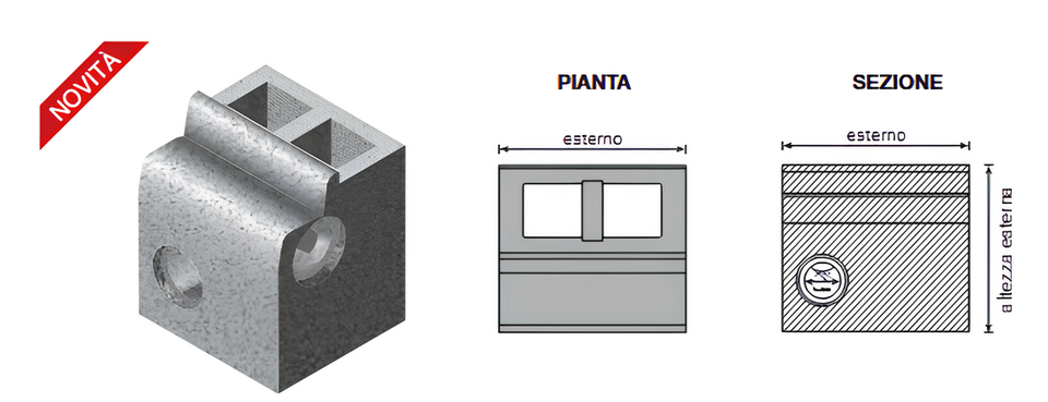 POZZETTO TAGLIAFIAMMA 100×92 (NOVITÀ) IN CLS VIBRATO ARMATO