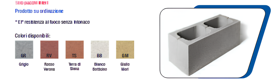 BLOCCHI FACCIA VISTA TAMPONAMENTO IN CLS VIBROCOMPRESSO IDROREPELLENTE