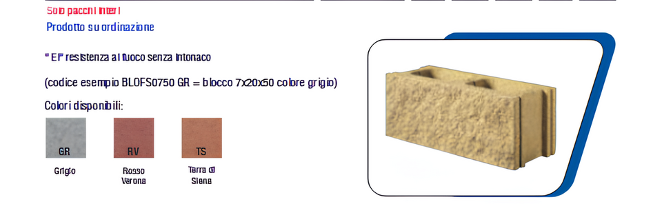 BLOCCHI SPLITTATI ARCHITETTONICI IN CLS VIBROCOMPRESSO IN CLS VIBROCOMPRESSO