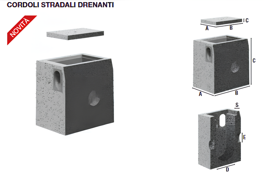 POZZETTO D’ISPEZIONE PER CORDOLI DRENANTI IN CLS VIBROCOMPRESSO