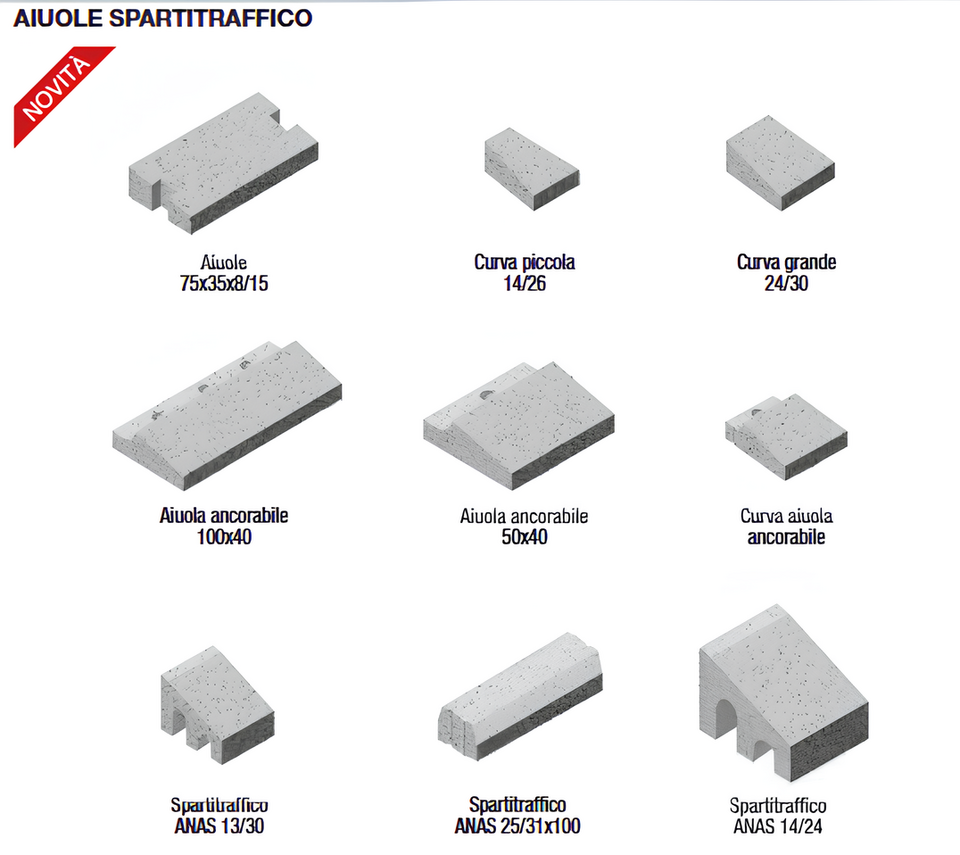 AIUOLE E CORDOLI SPARTITRAFFICO IN CLS VIBROCOMPRESSO