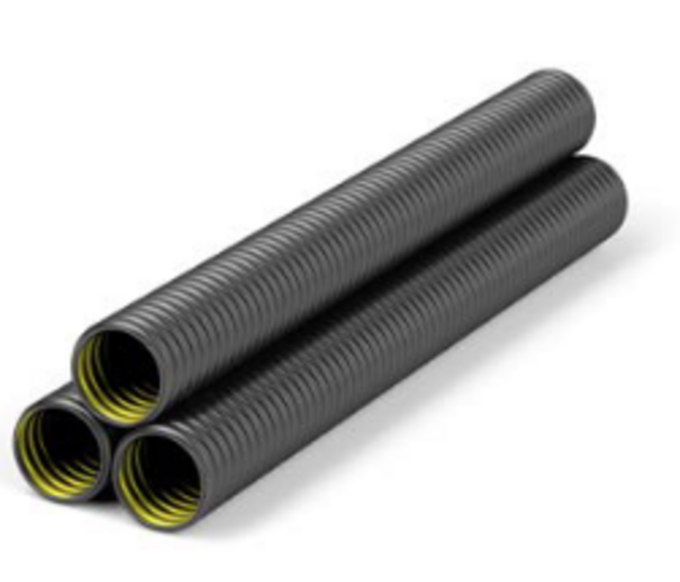 Tubo Corrugato Cavidotto Grigio/Giallo 750N Ø 110–200 mm NTET Barre da 3 e 6 metri per impianti gas e sottoservizi