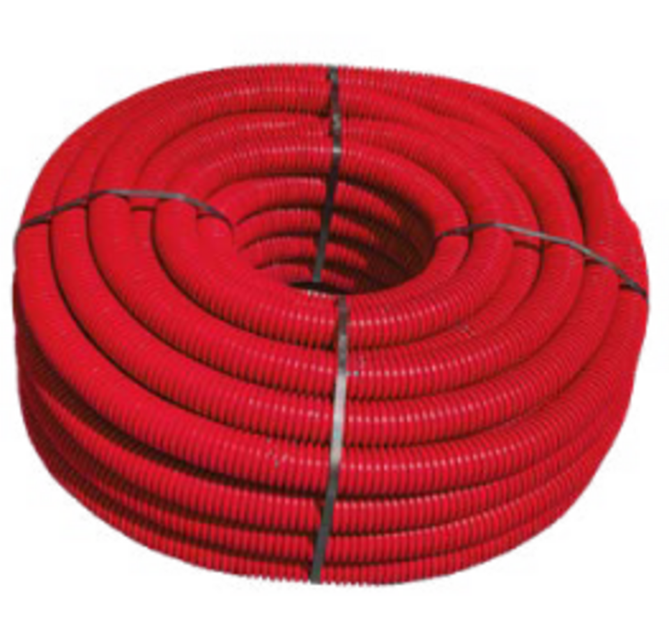 Tubo Corrugato Cavidotto Rosso/Nero 450N Ø 40–200 mm NTET Rotoli da 25 e 50 metri per impianti elettrici e telefonici
