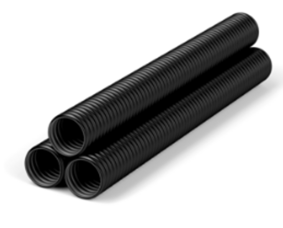 Tubo Corrugato Cavidotto Nero/Nero 450N e 750N Ø 110–200 mm NTET Barre da 3 e 6 metri per impianti interrati