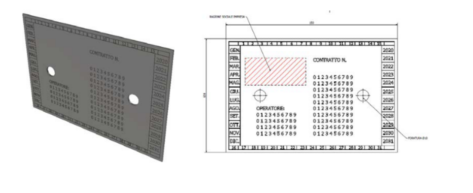 Targa Identificativa in Acciaio Inox NTET Piastra Segnaletica per Impianti e Sottoservizi