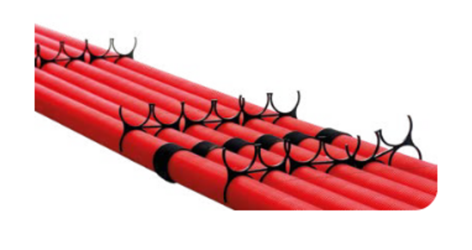 Selletta per Canalizzazioni 1, 2 e 3 Gole Ø 90–200 mm Supporto Distanziale per Tubazioni Interrate