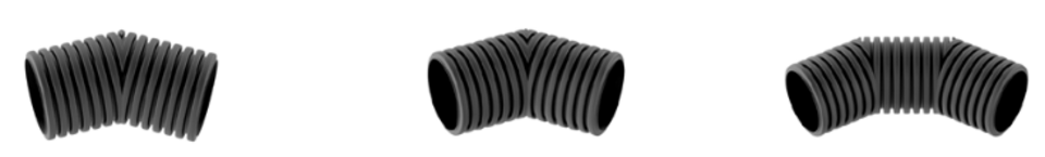 Gomito per Fognatura  30°, 45°, 60° e 90° Ø 125–1200 mm Curva per Tubi Strutturati SN8