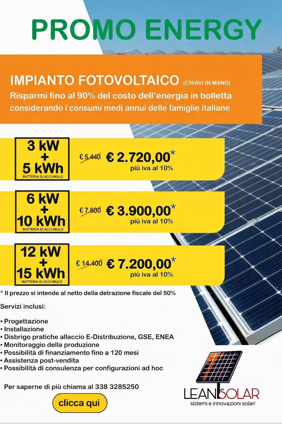 LEANSOLAR – L’ENERGIA CHE TI FA RISPARMIARE DAVVERO Pannelli Fotovoltaici