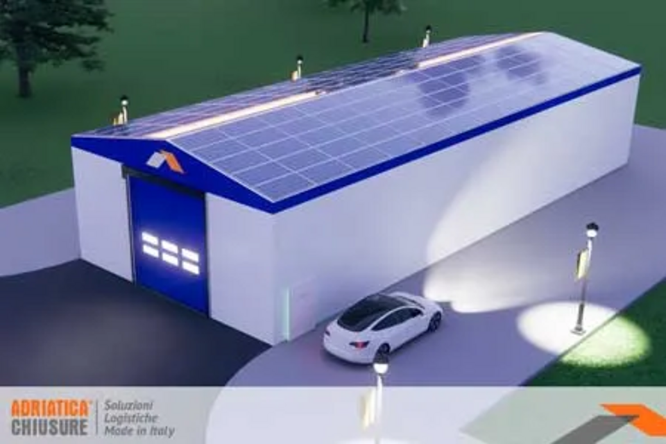 Capannone Industriale con Tetto Fotovoltaico Integrato Adriatica Chiusure Struttura industriale con varianti