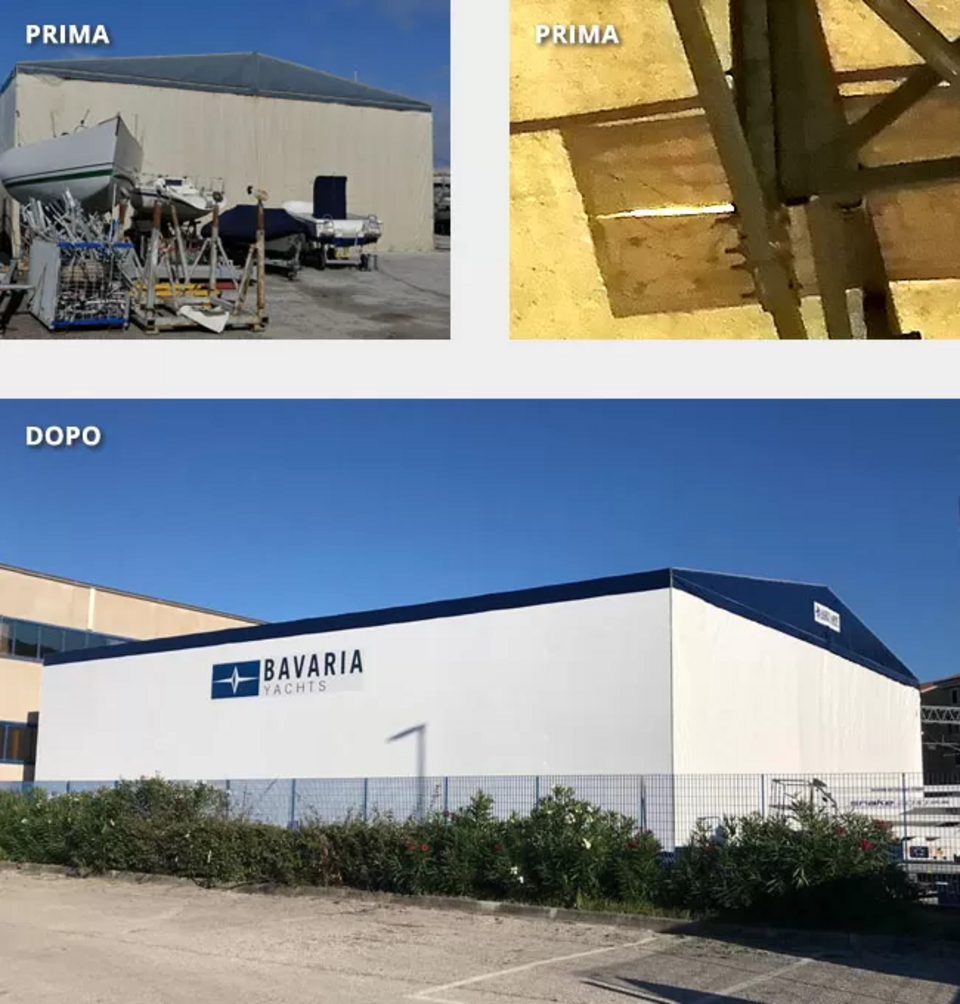 Ritelonatura Capannoni in Ferro – Sostituzione Telo PVC Adriatica Chiusure Servizio specializzato di ritelonatura