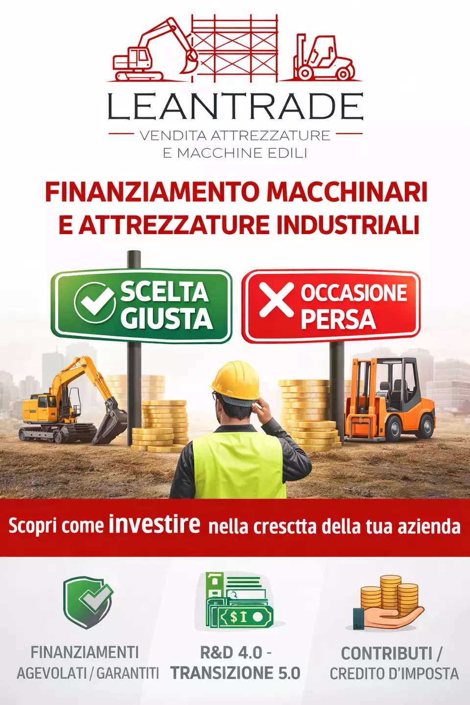 Finanziamenti per Macchinari e Attrezzature Industriali Leantrade micro credito