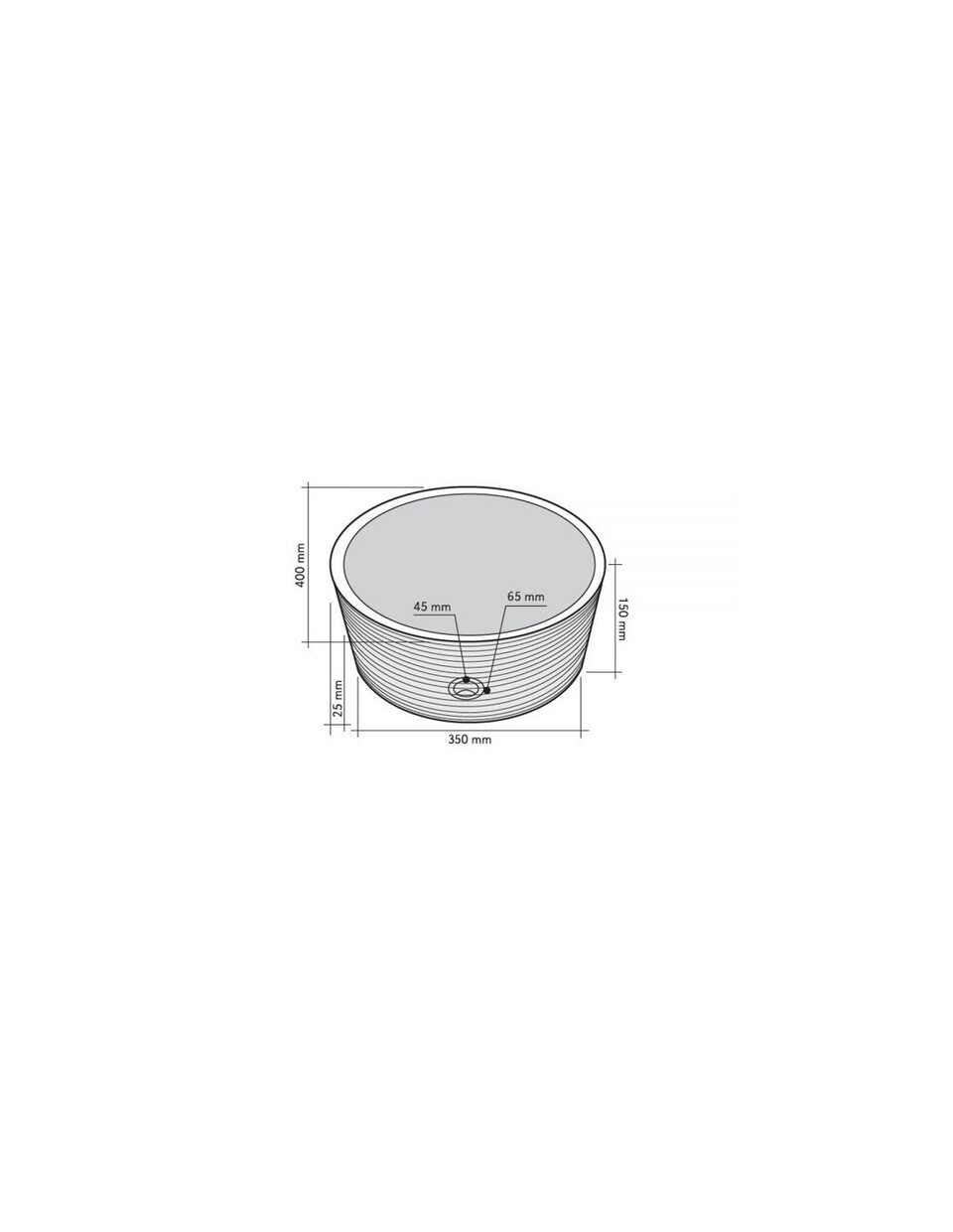 Lavabo Cilindro Beige Burattato in marmo Imso Ceramiche ISLACILBE