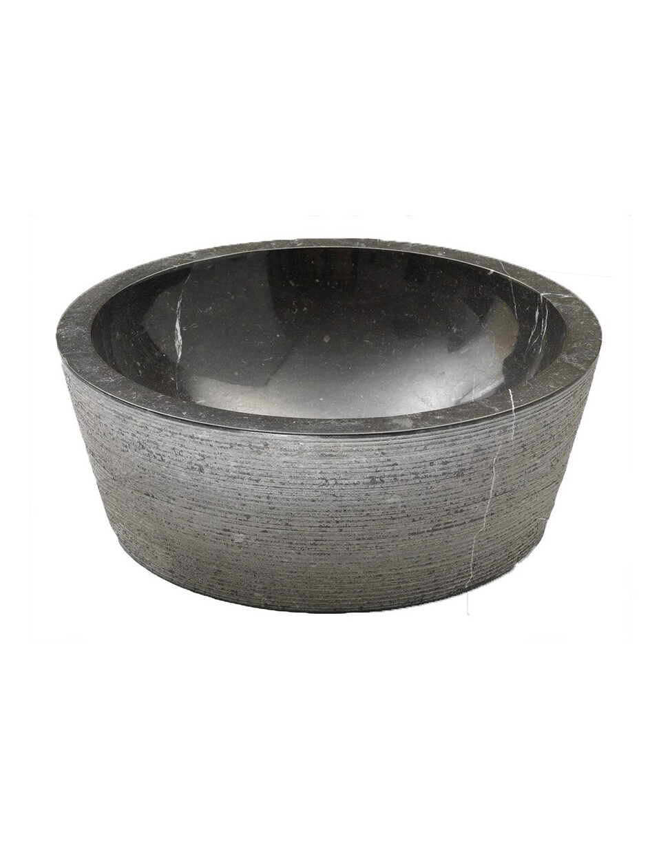 Lavabo Cilindro Nero Burattato in marmo Imso Ceramiche ISLACILNE