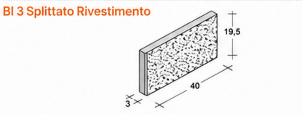 Rivestimento faccia vista splittato Paviblok BI3