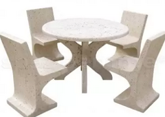 Set in cemento Tomas Tondo (tavolo+4sedie)