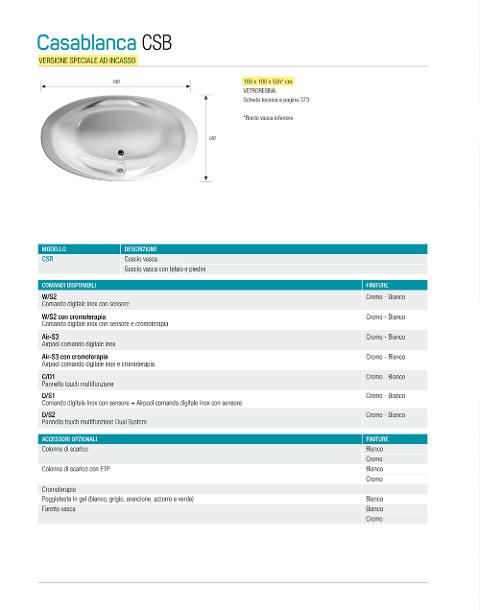 VASCA IDROMASSAGGIO CASABLANCA Thermodesign