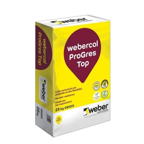 ADESIVO CEMENTIZIO GRIGIO DA 25 KG WEBER - SAINT GOBAIN - WEBERCOL PROGRES TOP S1