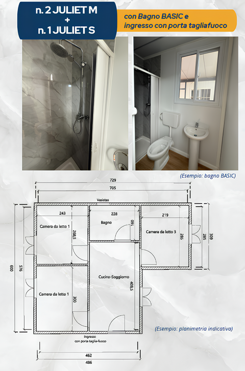 Casa Prefabbricata Modulare  – Configurazione 3 Moduli l2house JULIET M + S