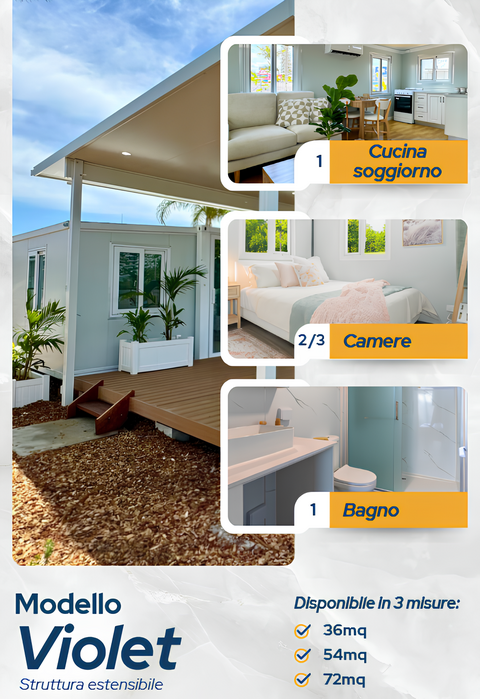 Casa Prefabbricata Estensibile l2house VIOLET